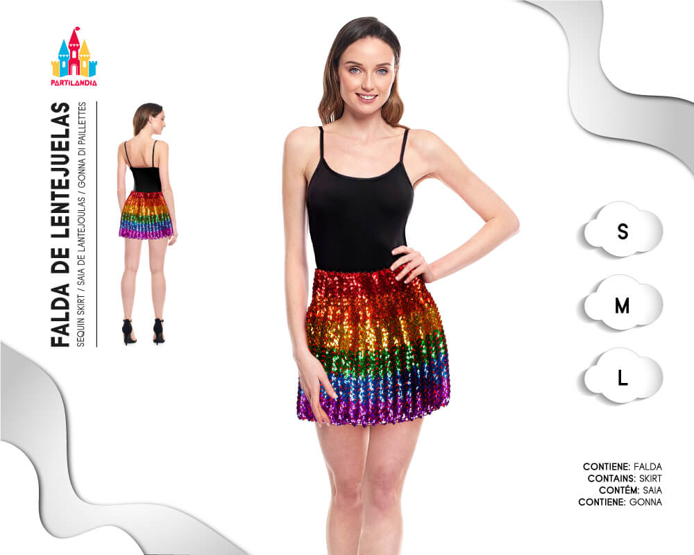falda lentejuelas arco iris